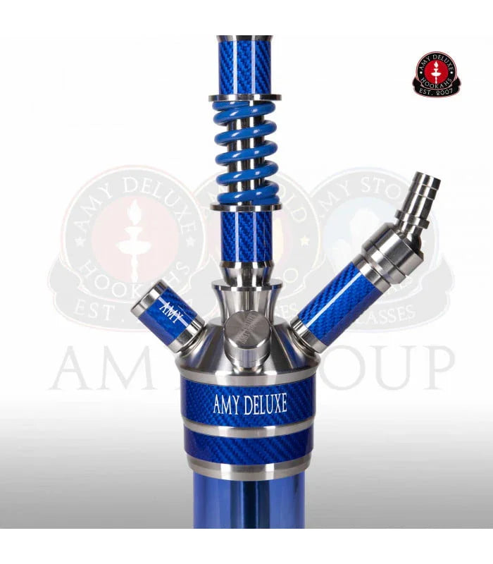 Amy Deluxe Carbonica Gear S shisha in kleur Blauw vooraanzicht