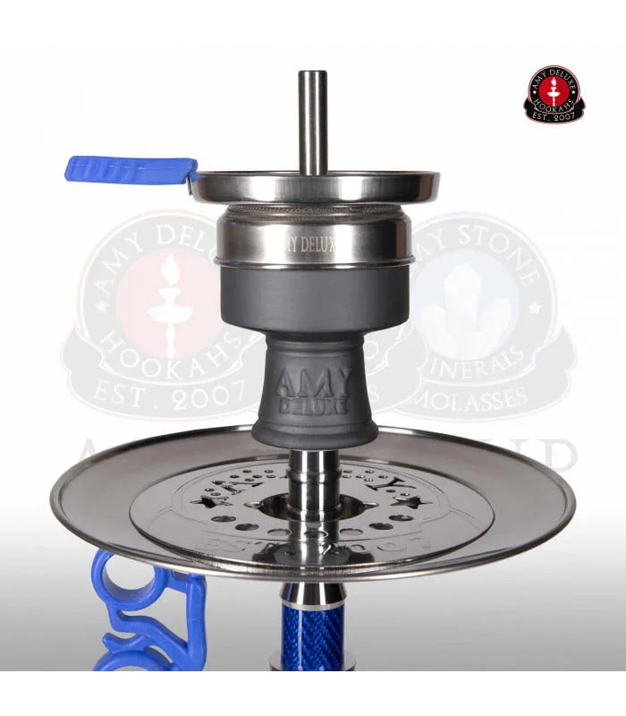 Amy Deluxe Carbonica Gear S waterpijp diffusor en slangaansluitingen detail