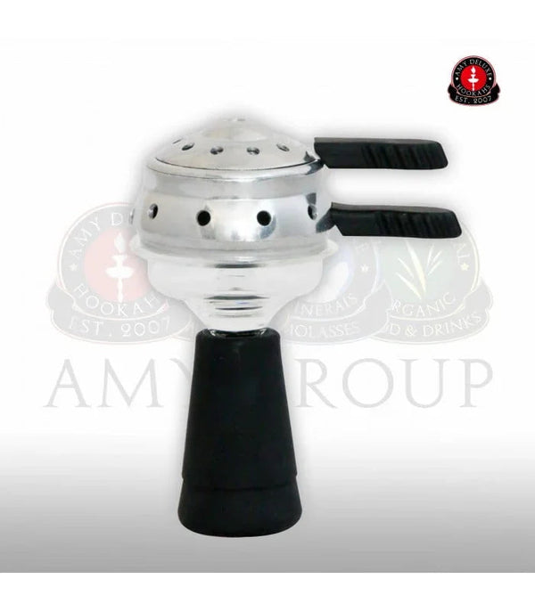 Amy Deluxe Glassi Set glazen waterpijp tabakskop met Kaloud Heat Management Device van bovenaf gezien