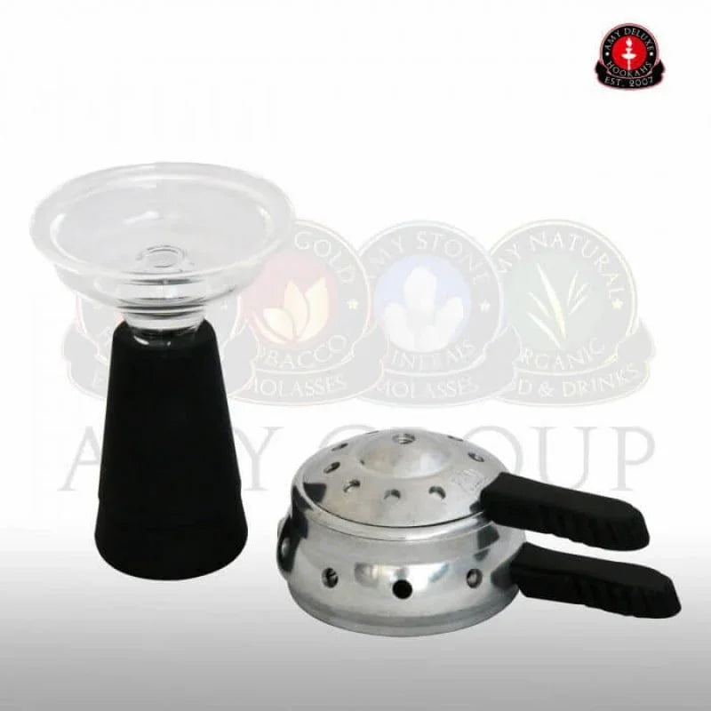Amy Deluxe Glassi Set shisha tabakskop met HMD warmteregeling zijaanzicht