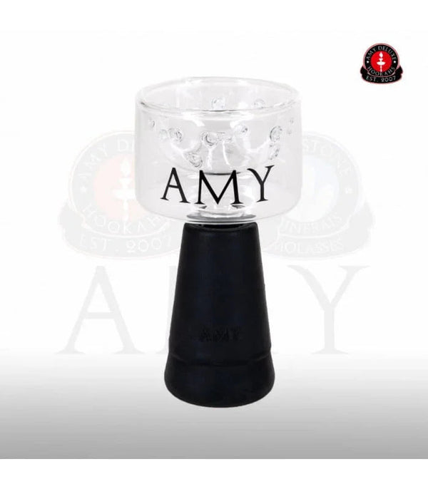Amy Deluxe Hot Glassi glazen waterpijp tabakskop met siliconen voet - zijgaten voor optimale warmteverdeling