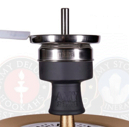Amy Deluxe Hot Screen Set Steenkop zwart - shisha tabakskop met metalen opzetstuk