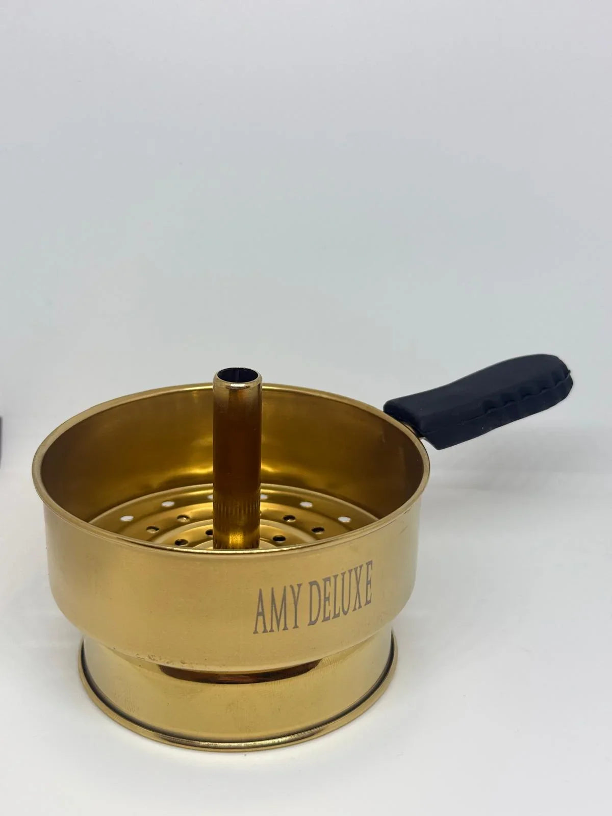 Amy Deluxe Hotscreen Goud op een waterpijp tabakskop, metalen warmteverdeler in goudkleur voor shisha