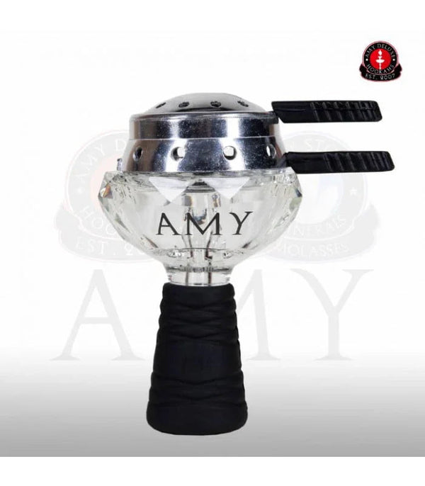 Amy Deluxe Kristal Glazen Tabakskop Set met Smoke Box warmtemanager voor waterpijp