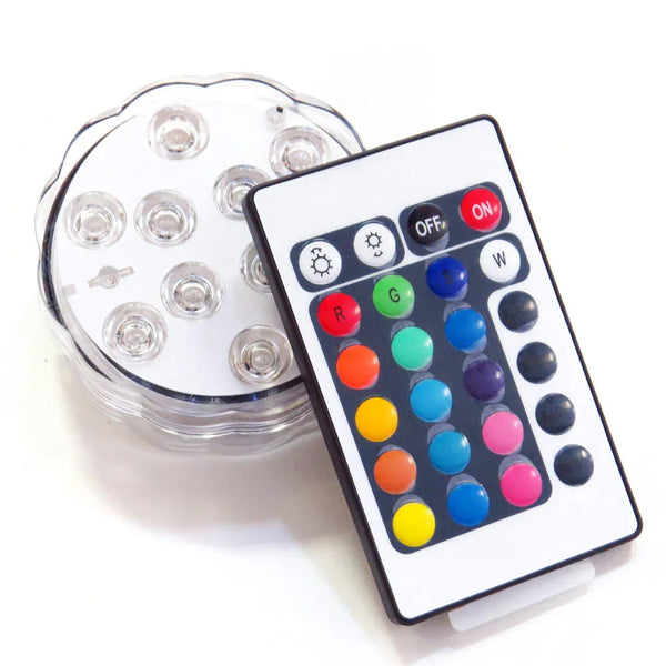 Amy Deluxe LED-verlichting voor onder de waterpijp vaas, waterdicht schijfje met kleurenspel in het bubberende shisha water