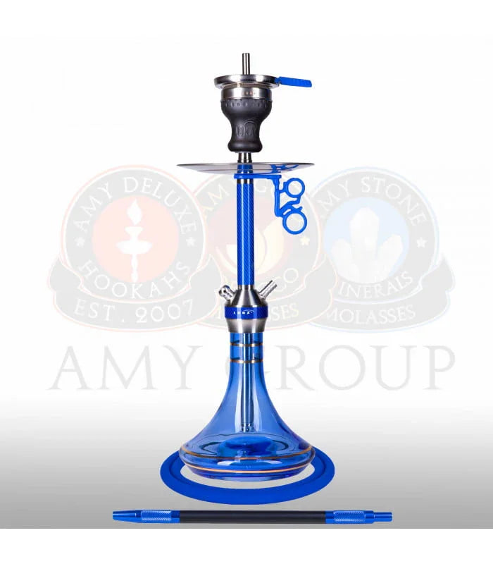 Amy Deluxe Luna 003.02 zijkant - rookkolom roestvrij staal en glazen vaas
