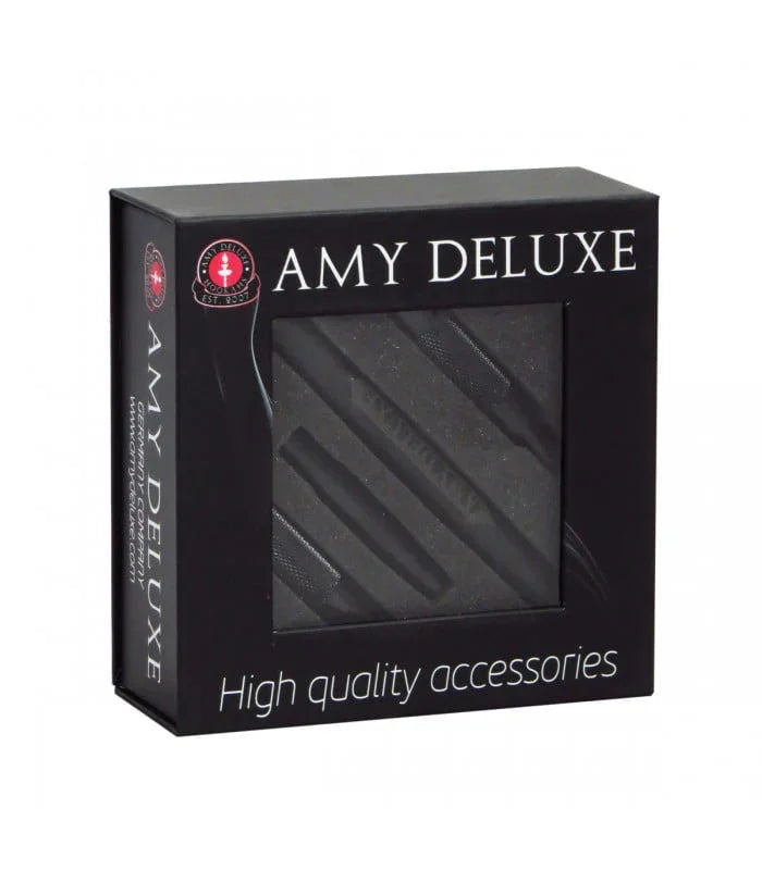 Amy Deluxe S238 siliconen waterpijp slang zwart met aluminium mondstuk en opbergbox