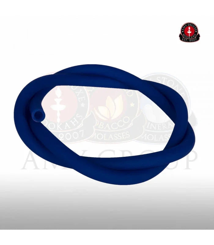 Amy Deluxe siliconen shisha slang in blauw, close-up aansluiting