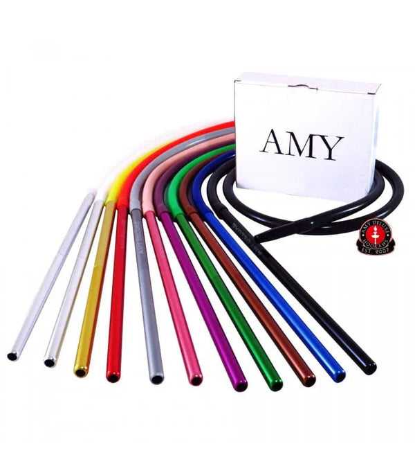 Amy Deluxe siliconen waterpijp slang set met aluminium mondstuk, overzichtsfoto