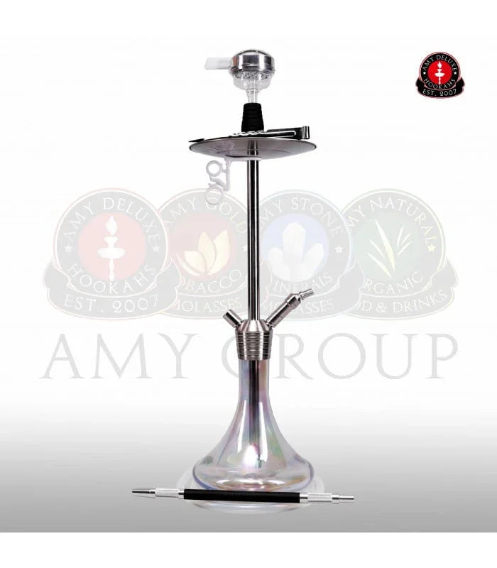 Amy Deluxe SS09 Stick Steel complete shisha waterpijp 80 cm roestvrij staal transparant