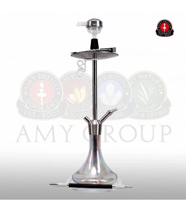 Amy Deluxe SS09 Stick Steel complete shisha waterpijp 80 cm roestvrij staal transparant
