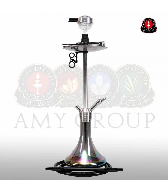 Amy Deluxe SS09 Stick Steel waterpijp rookkolom en glazen vaas zwart variant