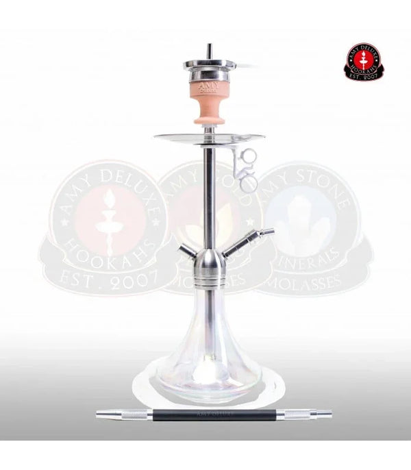 Amy Deluxe SS13 Little Stick compacte shisha waterpijp van 62 cm RVS met diffuser
