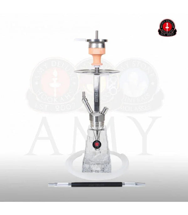 Amy Deluxe SS18.02 Little Crystalica shisha met transparante glazen rotsvaas - vooraanzicht