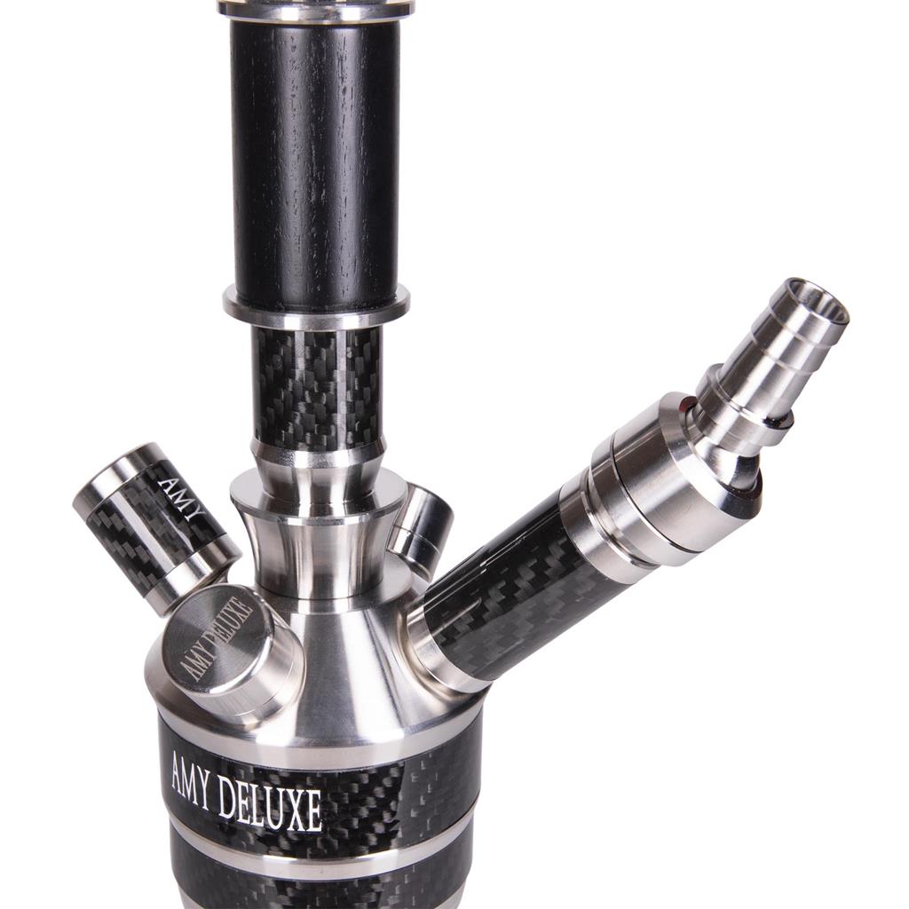 Amy Deluxe SS26.02 Carbonica roze pink hookah met 4 aansluitingen en carbonmantel