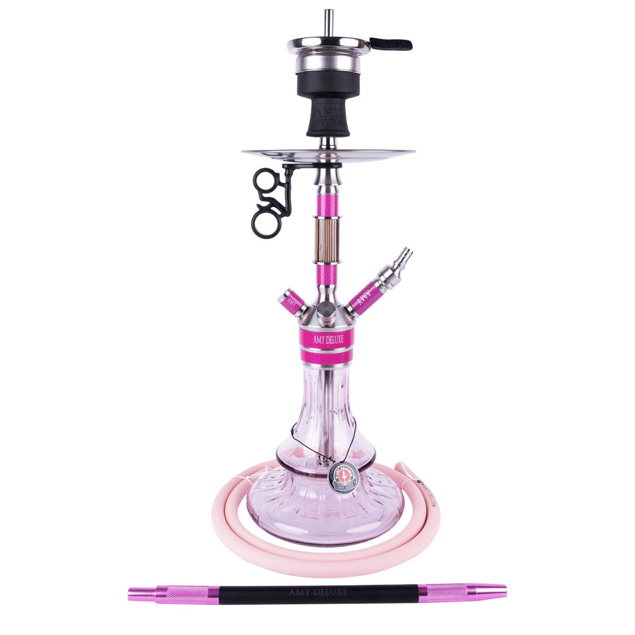 Amy Deluxe SS26.02 Carbonica Solid S roze shisha 60 cm - compleet geleverd met accessoires