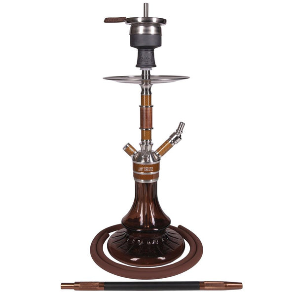 Amy Deluxe SS26.02 Carbonica Solid S shisha 60cm bruin - vooraanzicht complete waterpijp