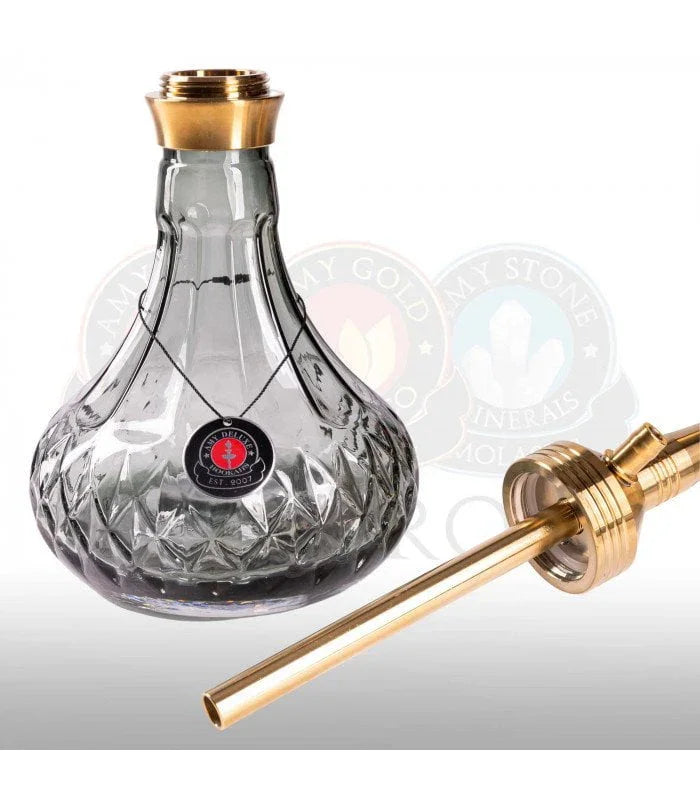 Amy Deluxe SS29.02 Xpress Fame S Bronze waterpijp overzicht complete set met slang en tabakskop