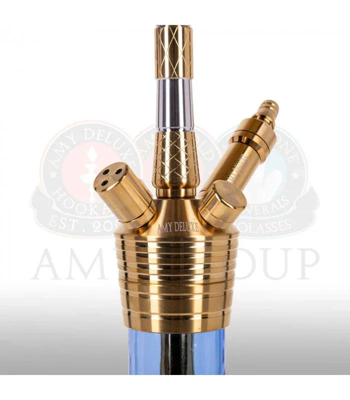 Amy Deluxe SS33.02 Fusion Shine S rookkolom detail - gouden roestvrijstalen kolom waterpijp