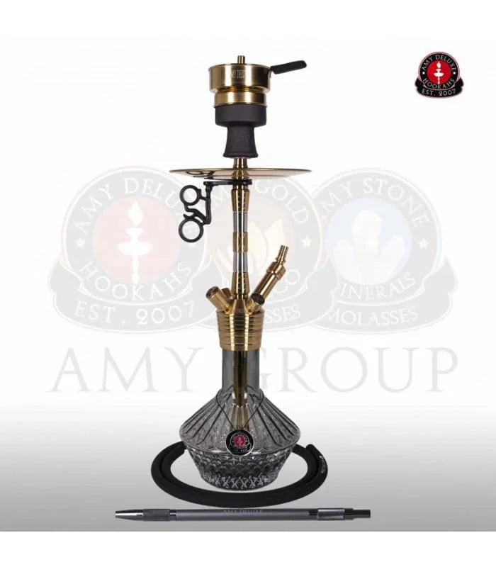 Amy Deluxe SS33.02 Fusion Shine S shisha zwart - medium formaat waterpijp Amy Deluxe