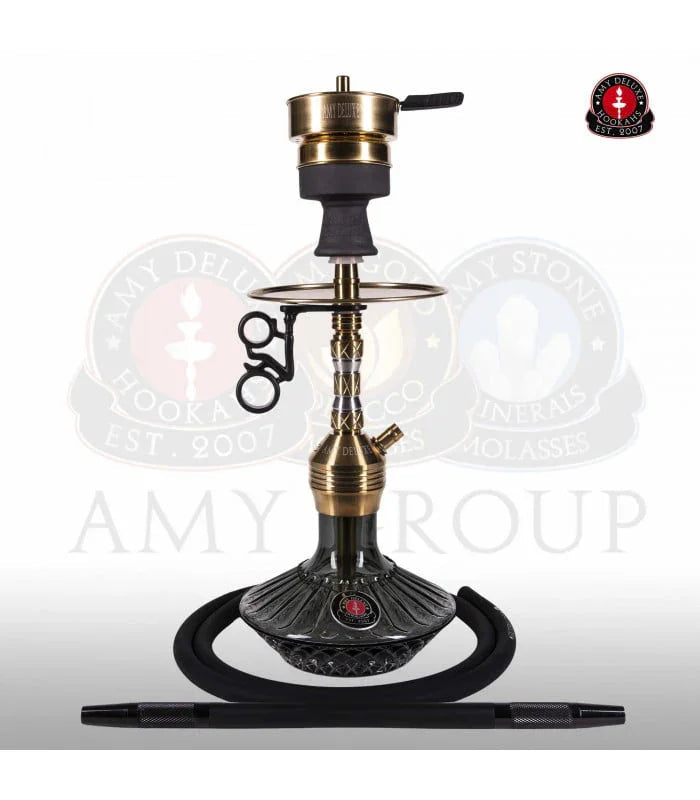 Amy Deluxe SS33.03 Fusion Shine Mini shisha in zwart - strak design roestvrij staal