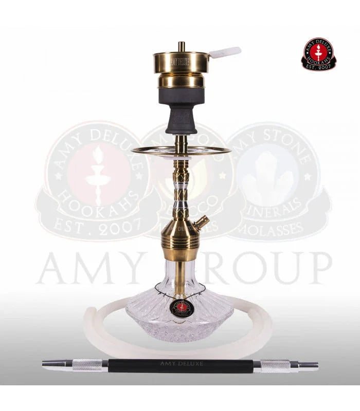 Amy Deluxe SS33.03 Fusion Shine Mini waterpijp transparant - glazen vaas zichtbaar