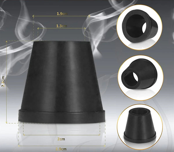 Amy Deluxe tabakskop rubber zwart voor waterpijp - vooraanzicht met shisha accessoires