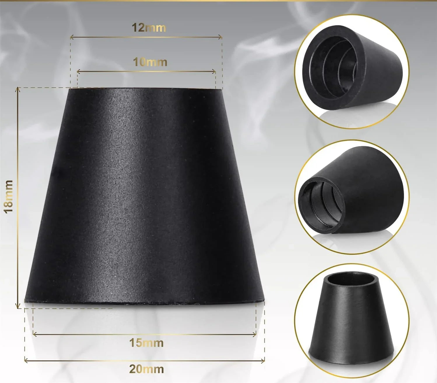 Amy Deluxe zwart rubber slangpoort detail shisha waterpijp afsluiting