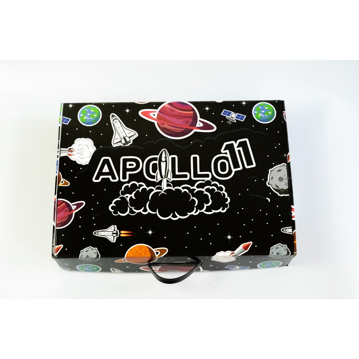 Apollo 11 waterpijpset in zwarte cadeaudoos met raketten en planeten