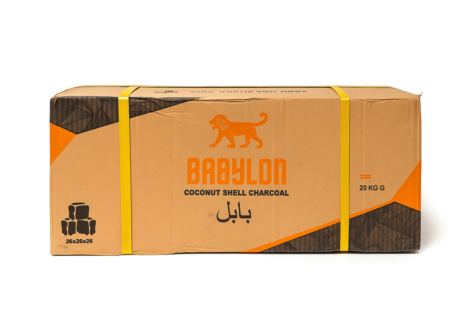 Babylon Shisha Kolen 20KG doos met 26MM kokos waterpijp kolen in 20 subverpakkingen van 1KG