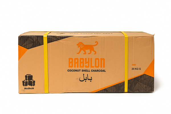 Babylon Shisha Kolen 20KG doos met 26MM kokos waterpijp kolen in 20 subverpakkingen van 1KG