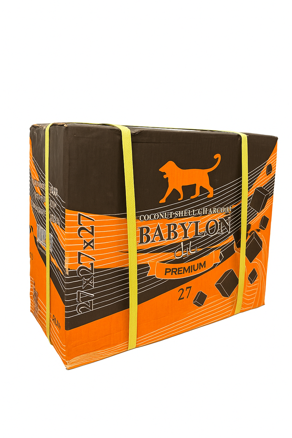 Babylon Shisha Kolen 27MM 20KG doos met premium kokos natuurkolen voor waterpijp gebruik