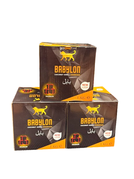 Babylon shisha kolen 3 kg verpakking met 26 mm kubussen van 100% kokosnootschillen voor waterpijp