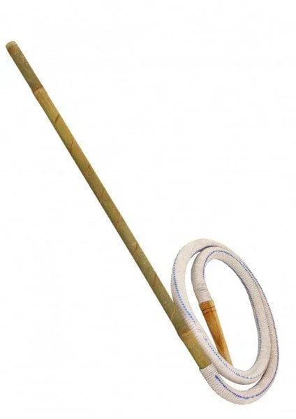 Bamboe waterpijp slang van synthetisch leer met handgemaakt bamboe mondstuk, lengte 1,5 meter, voor shisha