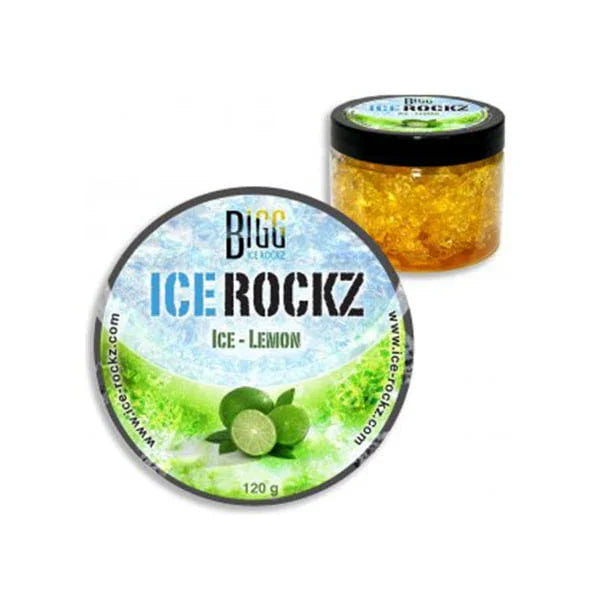 Bigg Ice Rockz Ice Lemon 120g steam stones nicotinevrije shisha smaak limoen mint
