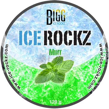 Bigg Ice Rockz Mint 120 gram steam stones verpakking - shisha tabak zonder nicotine