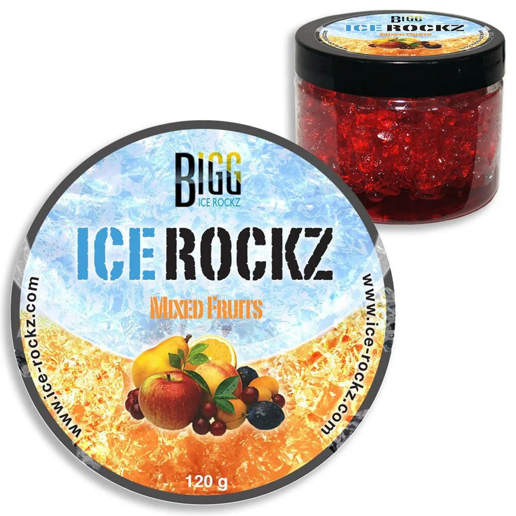 Bigg Ice Rockz Mixed Fruits 120 gram shisha steam stones - zijaanzicht verpakking