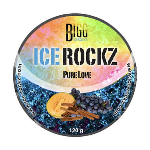 Bigg Ice Rockz Pure Love 120gr potje met nicotinevrije shisha steam stones