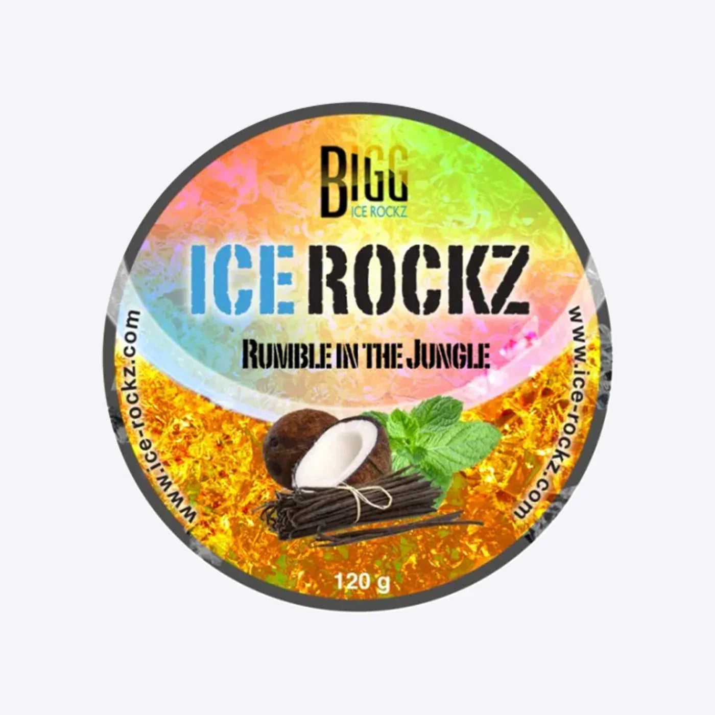 Bigg Ice Rockz Rumble in the Jungle 120gr - tropische shisha smaak dampstenen zonder nicotine van ICE ROCKZ