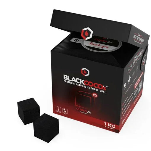 Black Coco's 26mm kolen 1 kg - shisha kolen pakket volledig zicht