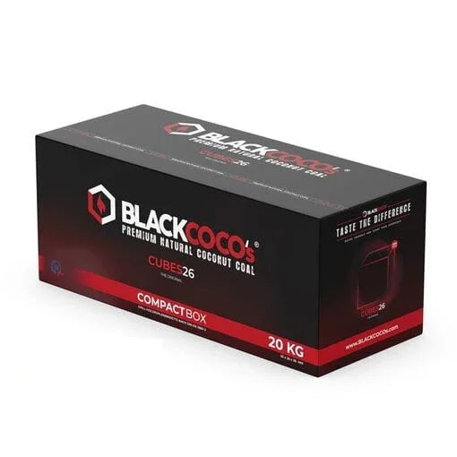 Black Coco's C26 kokoskolen 20 kg in dubbele verpakking - waterpijp kolen 26mm cubes