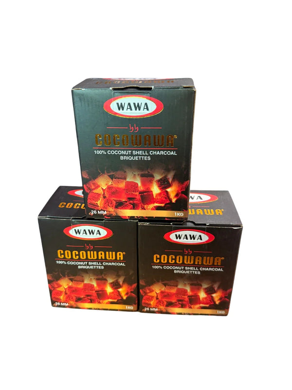 Coco Wawa waterpijp kolen 3 kg - vierkante kokoskolen voor shisha zonder chemische toevoegingen