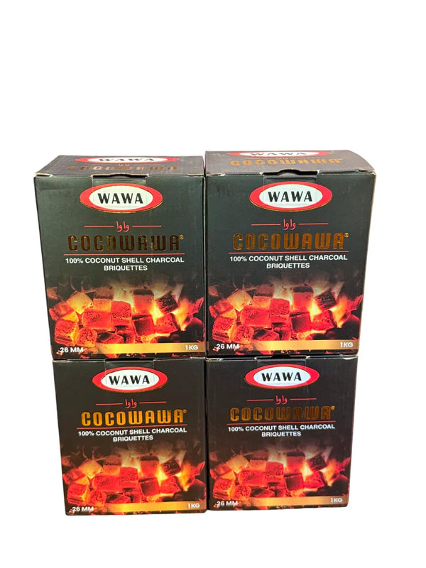 Coco Wawa waterpijp kolen 4 kg - vierkante kokosbriketten voor shisha, 100% natuurlijk