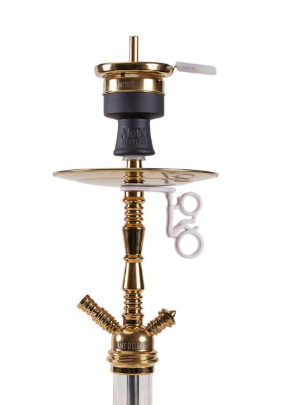 Detail van de messing rookkolom van de Amy Deluxe 058 Middle Zoom R shisha