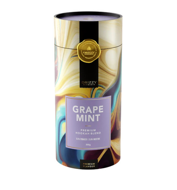 Drizzy Elements Grape Mint 200 gr - shisha tabak verpakking met druif- en muntsmaak