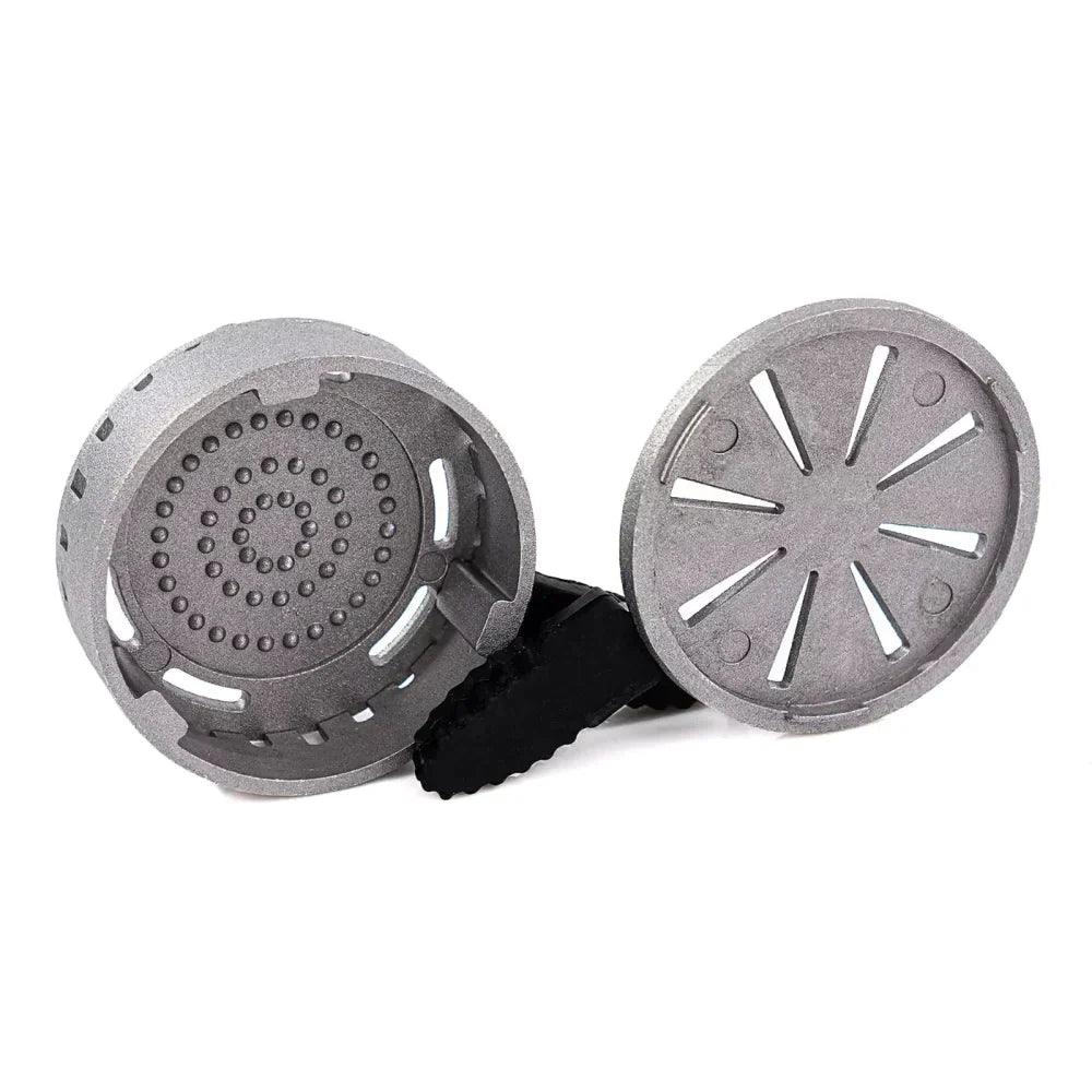 Dschinni Crown HMD Silver van bovenaf gezien - ventilatiesleuven en siliconen grepen zichtbaar