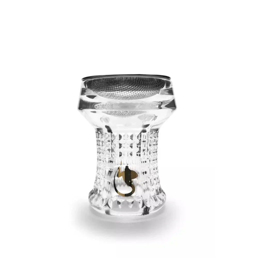 Dschinni Nero kristalglazen shisha kop met Seflex hotscreen en Ultra Grip handvat