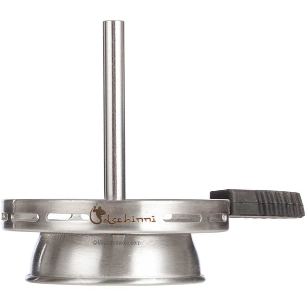 Dschinni Vulcan Air shisha chimney hotscreen van roestvrij staal op een waterpijp tabakskop