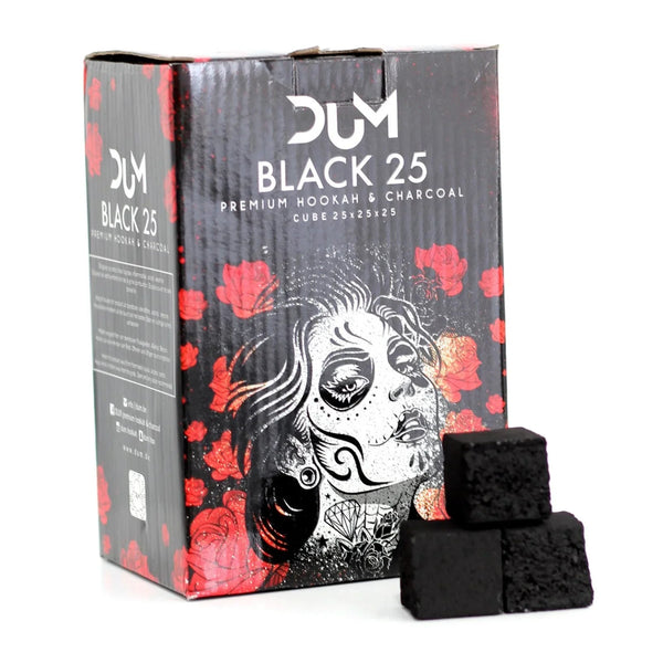 Dum 25mm Black Kolen 1 kg C25 - geur- en smaakvrije waterpijp kolen van Dum Charcoal
