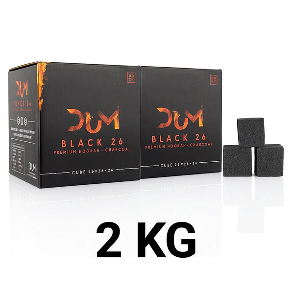 DUM 26 mm kokos waterpijp kolen 2 kg - natuurlijke shisha kolen geur- en smaakvrij